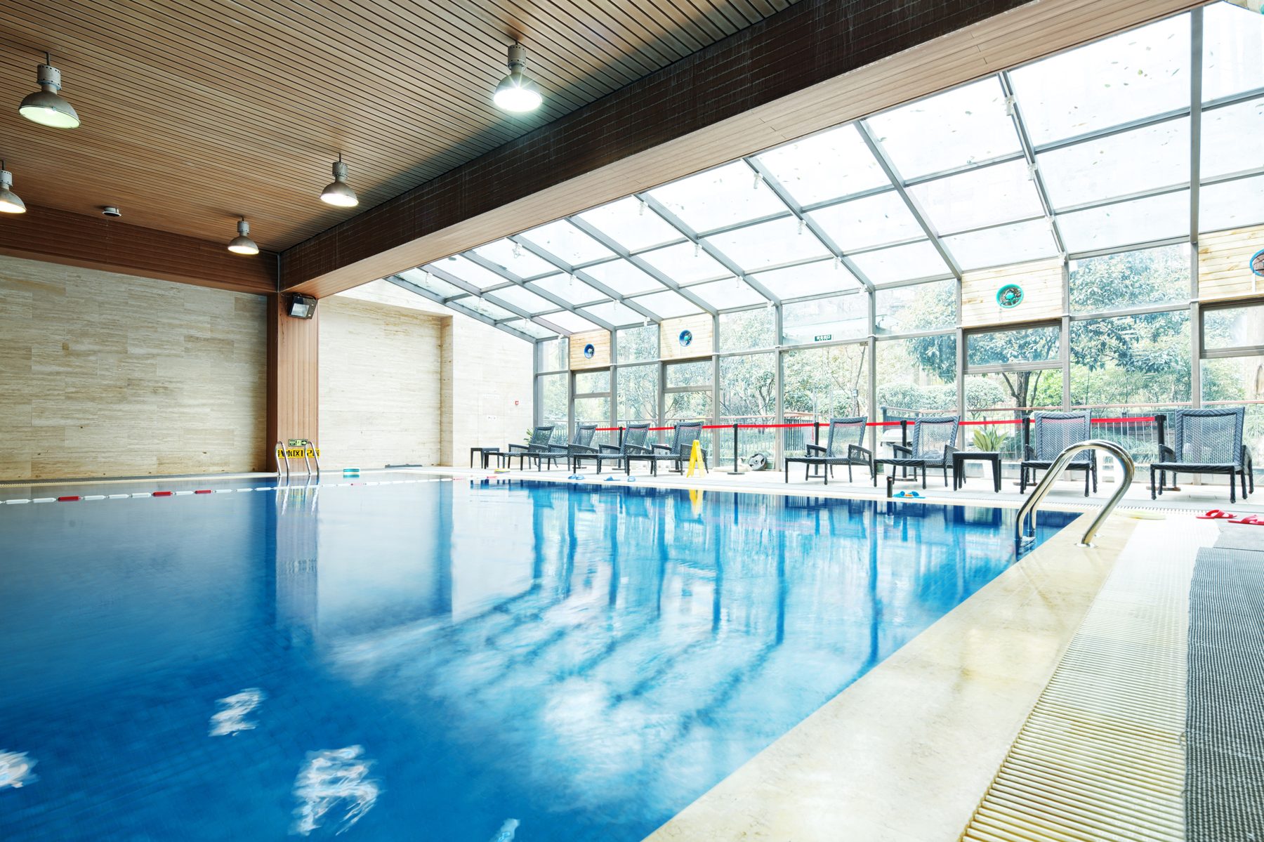 Indoor pool at a health club